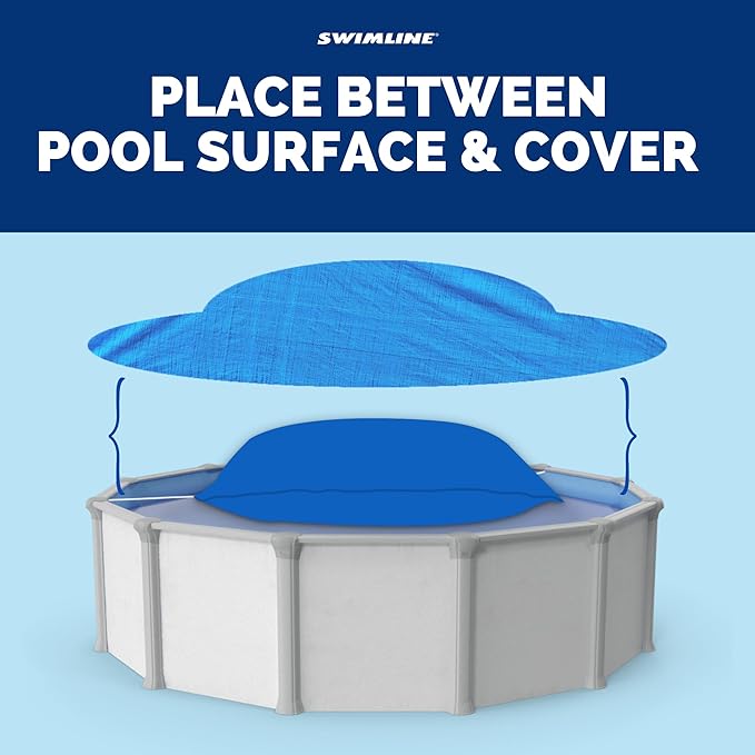 SWIMLINE HYDROTOOLS Air Pillow For Above Ground Pools Cover Winterizing | 4 x 4 ft Cushion Swimming Pool Closing Winter Kit | Cold Resistant Ice Equalizer Thick Pool Pillows Blue | 1144 ACC44