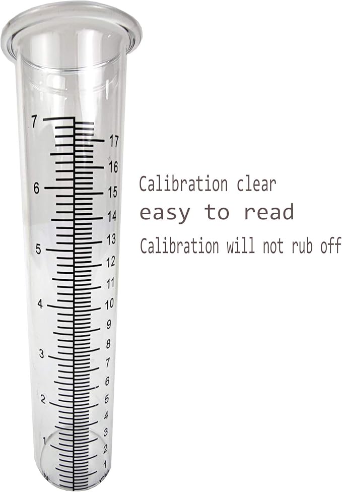 JOYBee 7inch Garden Glass Rain Gauge Replacement Tubes for Yard Garden Outdoor(Pack of 2)
