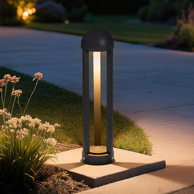 Pathway Lights, 23.6" AC 100-240V Wired Bollard Lights Outdoor, IP65 Waterproof Path Light, 3000K LED Bollard Light, Modern Commercial Landscape Lighting for Driveway Walkway Sidewalk Garden Lawn