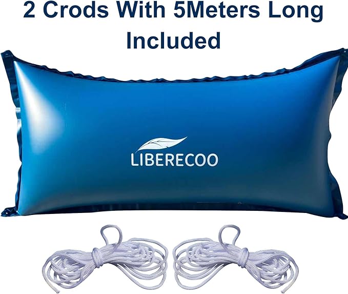 LIBERECOO 4'x15' Pool Pillows for Above Ground Pools, winterize Closing kit Winter Pool Pillow.Super Durable & Strong Cold Resistant Easy Centering,2 Ropes Included