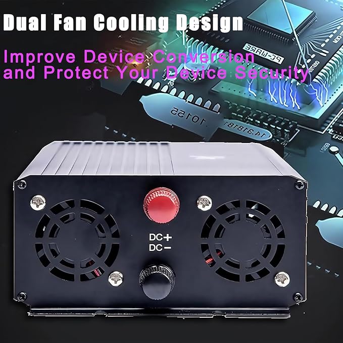 3500 Watt Power Inverter 12V DC to 110V AC Converter, RV Inverter, LED Display with 2 AC Outlets Dual Fans Radiating, for RV, Camp and Home, Electric Tool Pure Sine Wave Inverter (110V, 3500W 12V)