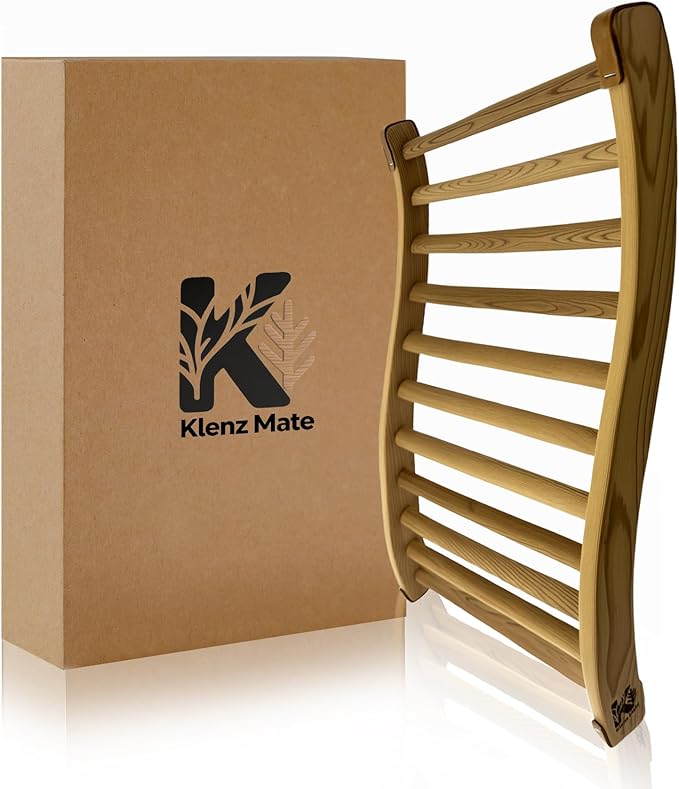 2025 Upgraded Premium Red Cedar Wood Sauna Backrest, Sauna Accessories with Non-Slip Pad, S-Shaped Ergonomic Design, Sauna Chair with Backrest, for Infrared Sauna and All Barrel Saunas, Handmade, 21"