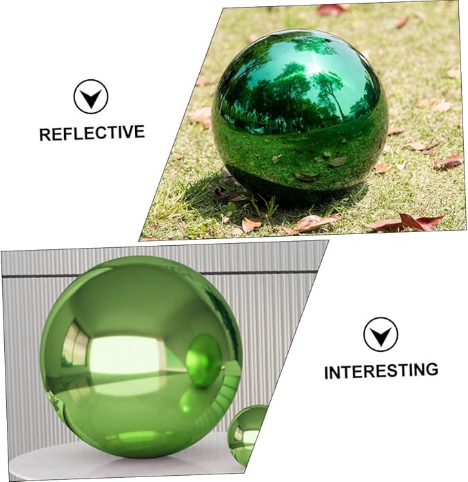 Garden Reflective Ball Mirror Gazing Ball Greenery Decor Floating Polished Gazing Decorative Garden Gazing s Outdoor Spheres Metal Stainless Steel Mirror Wall
