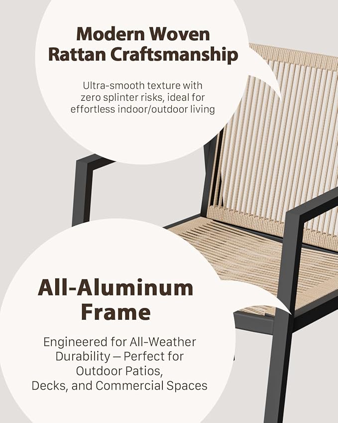 ZANDOR Expandable Outdoor Dining Set for 4-6-8,Patio Table and Chairs Set with Wood Top for Garden,Backyard,Porch,55"-82.7" Extendable Aluminum Outdoor Table Set with 6 Chairs,Grey