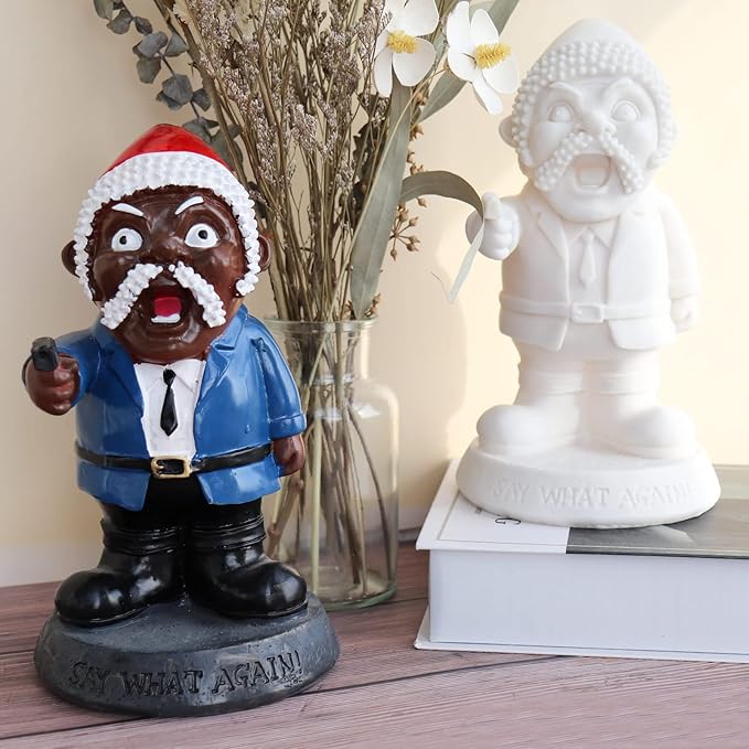 Unpainted Military Garden Gnomes, Say What Again! Funny War Gnome, DIY Paint Your Own Funny Army Gnomes, Resin Soldier Statue, Dwarf Gangster Statue, Statue for Indoor Outdoor Lawn Yard Decorations