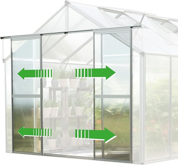 Greenhouse Topas 5 Aluminum Frame 7.4 x 10.6 ft with Approx. 6 mm Polycarbonate Panels