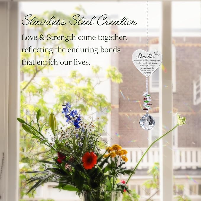 Memorial Gifts for Loss of Daughter,Bereavement Suncatcher Crystal Rainbow Maker,Elegant Keepsake for Deceased Daughter,Durable Sympathy Gift
