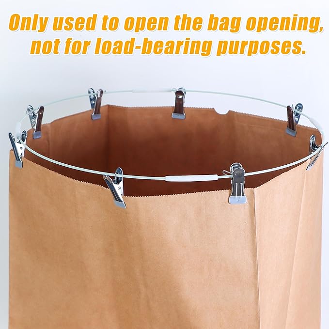 Bag Holder for Paper Yard Waste Bags or Lawn Bag Holder for Easy Leaf Collecting, Paper Lawn Bag Opener