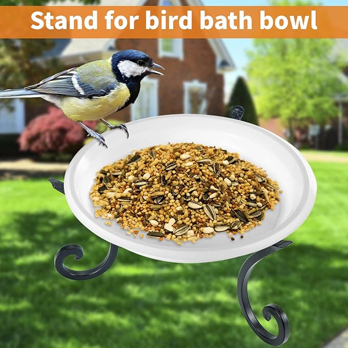 Kesywale Metal Gazing Ball Stand for 10 or 12 Inch Outdoor Garden Gazing Globes and for Plant or Flowerpot Holder, Birdbath Bowl Stand, 5 Inch Tall (8 inch)