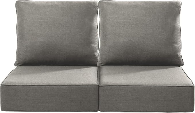 Luxury 24x24x6 Inch Outdoor Seat Cushions - Set of 2 Water Resistant Patio Chair Comfortable Cushion for Porch Set Rattan Dining Rocker Glider Chairs Loveseat Couch Sectional Sofa - Grey