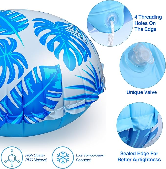 8pcs 4ft Pool Pillows for Above Ground Pools, Cover Balloon Winterizing Inflatable Air Pillow Float with Ropes PVC Ice Equalizer Closing Winter Swimming Ball Accessories