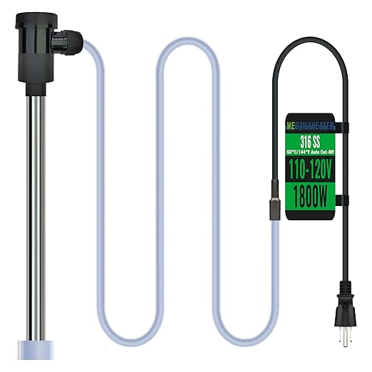 1800W Immersion Water Heater for pool & Hot Tub – Portable Fully Submersible Electric Heater with Wifi Timer & Temp Control for Inflatable Pool, Above Ground Pool, Spa, bucket & Bathtub
