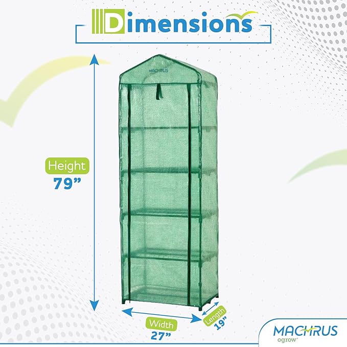 Ogrow® Mini Portable Greenhouse, with Cover and 5 Tier Shelves
