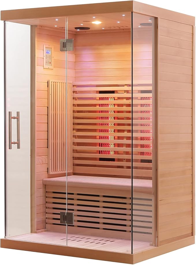 Full Far Infrared Carbon Fiber Glass Red Light Heater Tube, Infrared Sauna Heater Tube Sauna Accessories, 220V Heater, Infrared Suana Heating Element Tube for Wooden Indoor/Outdoor Sauna
