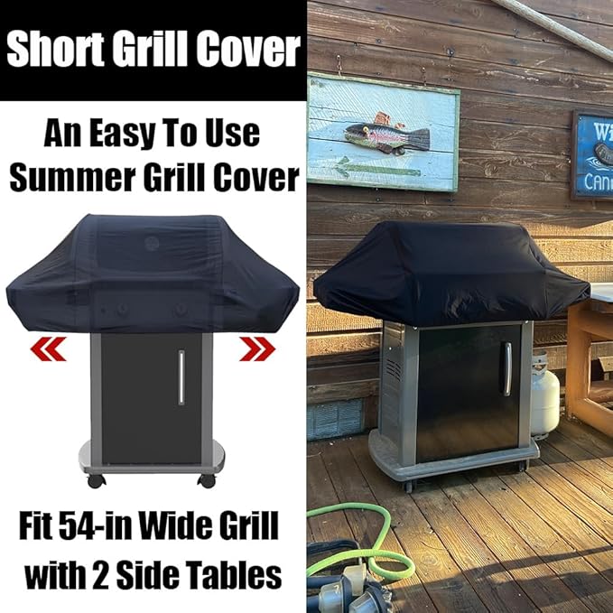 Short BBQ Grill Cover Lightweight Waterproof Outdoor Summer BBQ Gas Grill Covers 54 inches