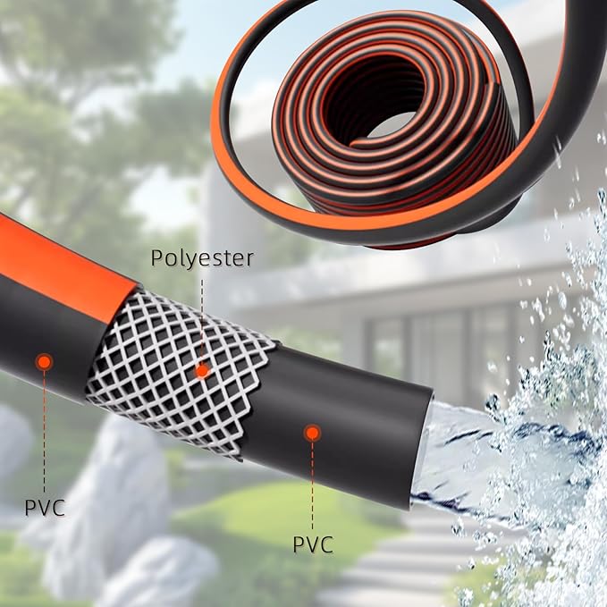 Hand-Crank Garden Hose Reel 1/2" x 130ft, Heavy Duty Garden Water Hose Reel, Removable, Any Length Lock, Hand Crank Effortless Rewind System, 4-Pattern Nozzle