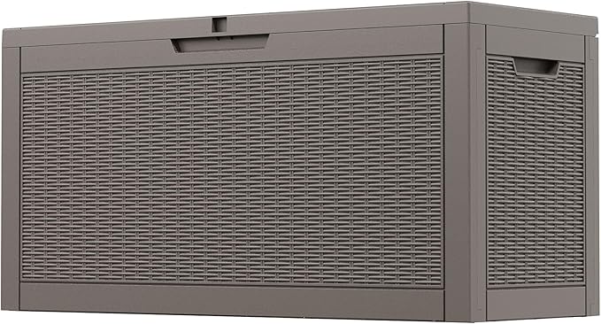 Outdoor Storage Box, 60 Gallon Outside Deck Box Waterproof,Resin Outdoor Storage Cabinet With Lockable Lid,Backyard Storage Bench For Garden Tools,Patio Cushions, Pool Tools, Package Delivery