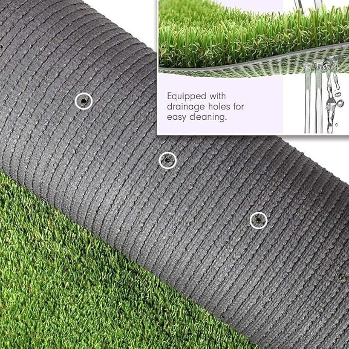 Artificial Grass Turf 15FTx68FT, 1.38" Pile Height Realistic Synthetic Grass, Indoor Outdoor Pet Faux Grass Astro Rug Carpet for Garden Backyard Patio Balcony