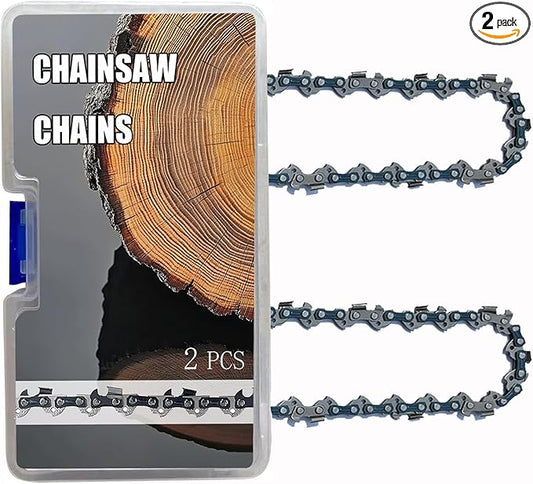2PC 18 Inch Chainsaw Chains Fit Poulan Pro PR4218 / PP4218A / PP3516AVX, Replacement for Greenworks GCS80420, GCS80421,GCS80450, Poulan, Ego, Kobalt, Echo and More - 3/8"LP .050" Gauge 62DL