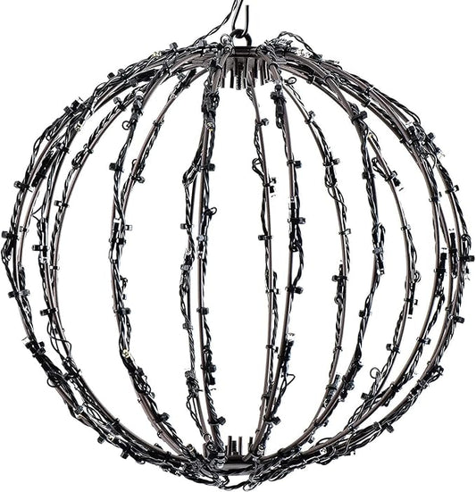 LED Light Balls Metal Hanging Tree Sphere Globe Light for Patio Holiday Festival Garden Decor (12 Inch 1 Pack)