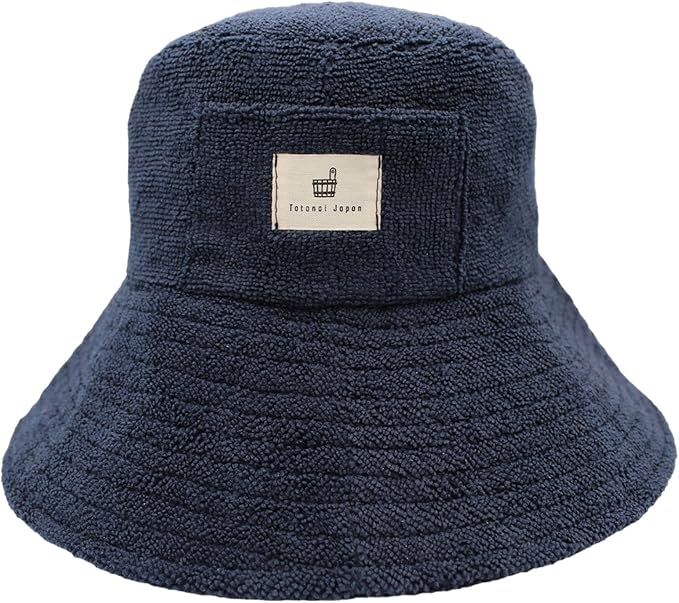 Sauna Hat Towel Japan Brand for Men and Women, Washable Sauna Hat (Navy)