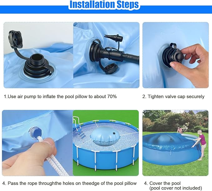 Pool Pillows for Above Ground Pools, 5 x 5 ft Cold-Resistant Swimming Pool Air Pillow, 0.3mm Thick Pool Closing Kit for Winter, Pool Cover Pillow Float Balloon for Winterizing