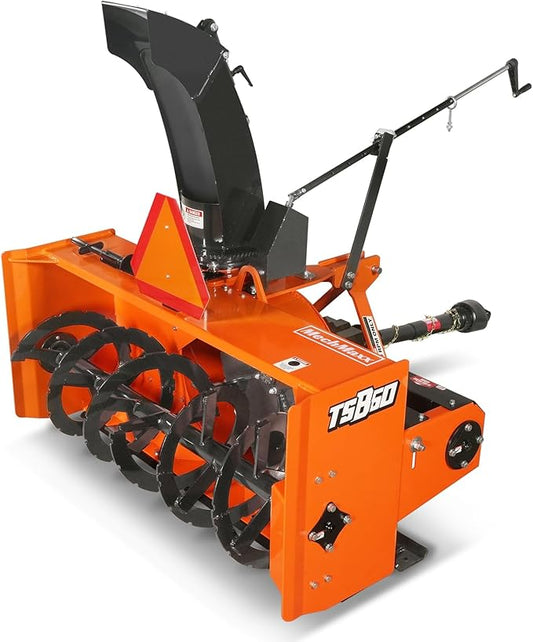 60" 3 Point PTO Snow Blower 24" Impeller Diameter 360° Snow Chute (PTO Shaft Included with Slip Clutch), 25-65 HP, Model TSB60T