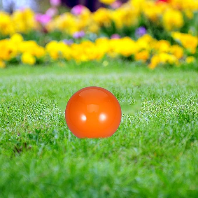 LOGOFUN Stainless Steel Gazing Ball Reflective Garden Ball Garden Yard Mirror Ball Reflective Mirror Ball for Outdoor Decorations - Orange (120mm)