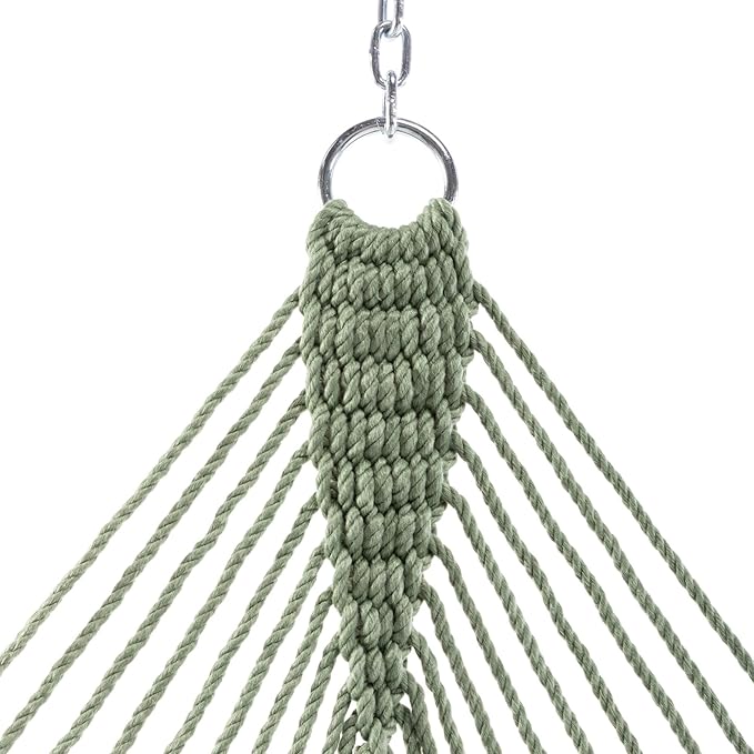 Original Pawleys Island Deluxe Meadow DuraCord Rope Hammock – 13 ft. x 60 in., 2-Person, 450 lb Capacity, Oak Spreader Bar, Zinc-Plated Hardware, Handcrafted in The USA