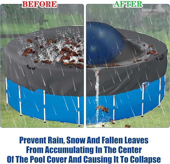 6ft Dia Pool Pillows, Pool Air Pillow, Inflatable Pool Pillows for Above Ground Pools, Winter Swimming Pool Closing Winterizing Kit with Ropes,PVC Ice Equalizer Pillow for Support Swimming Pool Covers