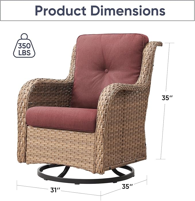 Swivel Rocker Patio Chairs：Patio Swivel Rocker Chairs Set of 2, Outdoor Swivel Rocker Patio Chairs