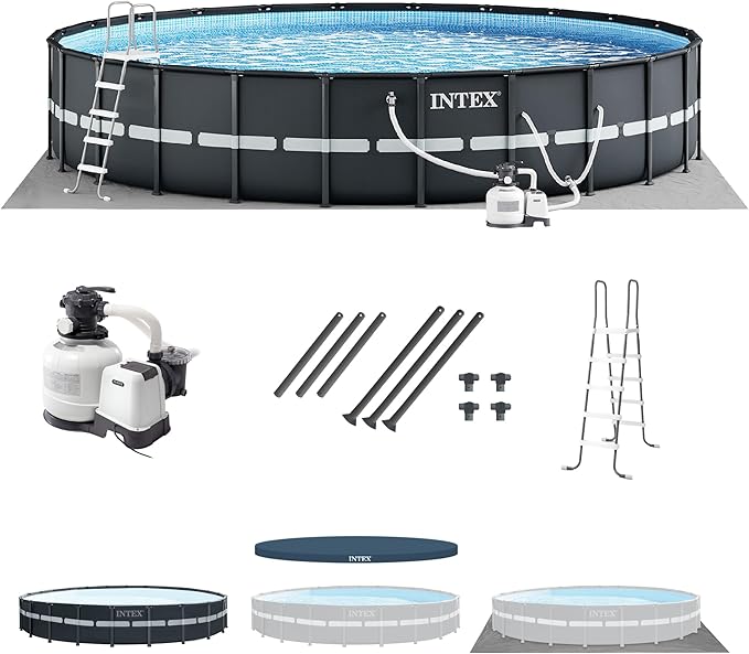 Intex Ultra XTR Deluxe Above Ground Swimming Pool Set, Includes Cartridge Sand Filter Pump, SuperTough Puncture Resistant, Rust Resistant, 24' x 52"