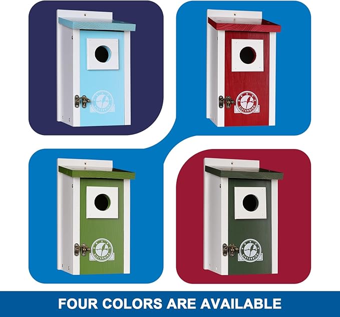 Bird Houses for Outside, Dark Green Bird House, Bluebird Houses for Outside, Garden Decoration Birdhouses for Outdoors, Bluebird Finch Swallow Wren Chickadee