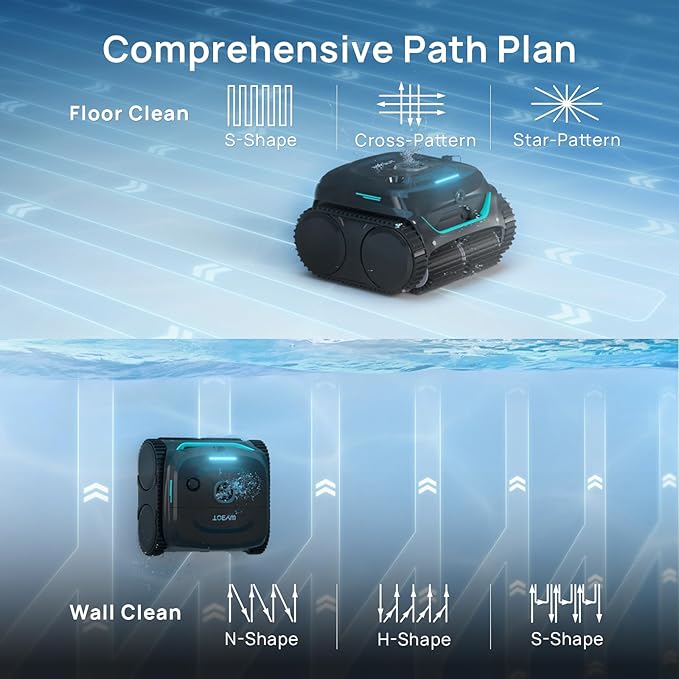 WYBOT C2 Vision AI Camera Cordless Pool Vacuum Robot for inground Pools, 8-in-1 Pool Cleaner, Ultra-fine Filtration, Brushless Motor Powerful Suction, Wall Climbing, Waterline Cleaning, Black Green