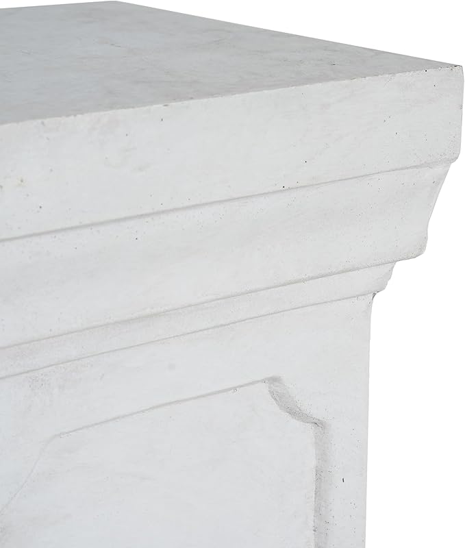 Decorative Roman Column Pedestal Column Plant Stand, Vintage European Style Classical Garden Pillar, Indoor Outdoor Decor, Pedestal Columns Plants Standing for Entryway Garden Yard Home (Antique White/19.25''H)