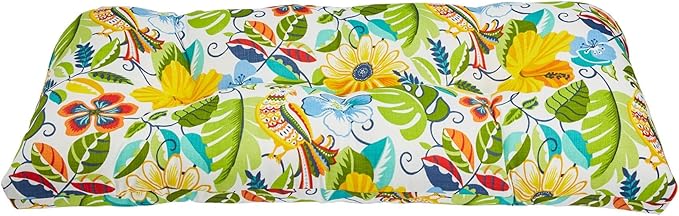 BrylaneHome Tufted Bench Cushion - 45.5" L x 19" W x 3" H- Patio & Outdoor - Water, Stain & Fade Resistant - Carolina