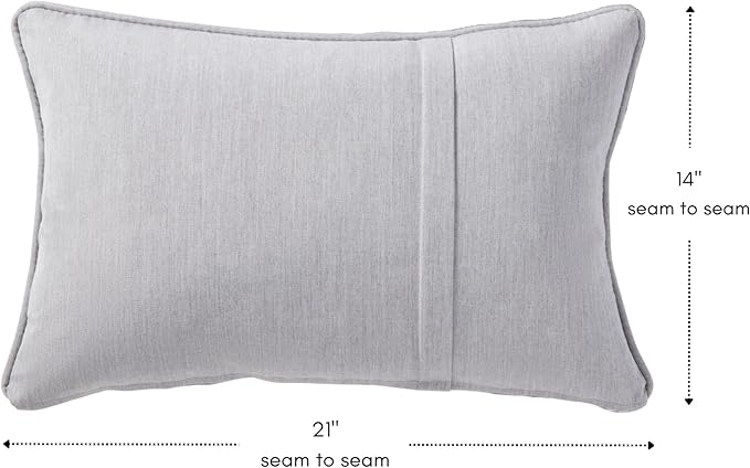 Greendale Home Fashions Sunbrella 21" x 14" Rectangle Outdoor Throw Pillow with Removable Cover (Set of 2), Canvas Granite 2 Count