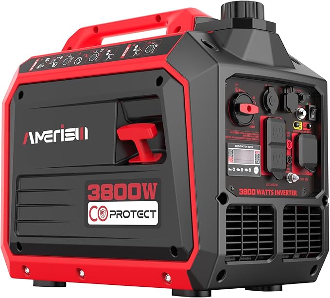 3800 Watt Portable Inverter Generator with CO Protect, Super Quiet Generator for Home Use, Camping, RV and Trailer, Gas Powered, EPA Compliant
