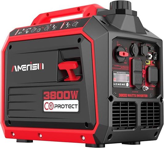 3800 Watt Portable Inverter Generator with CO Protect, Super Quiet Generator for Home Use, Camping, RV and Trailer, Gas Powered, EPA Compliant