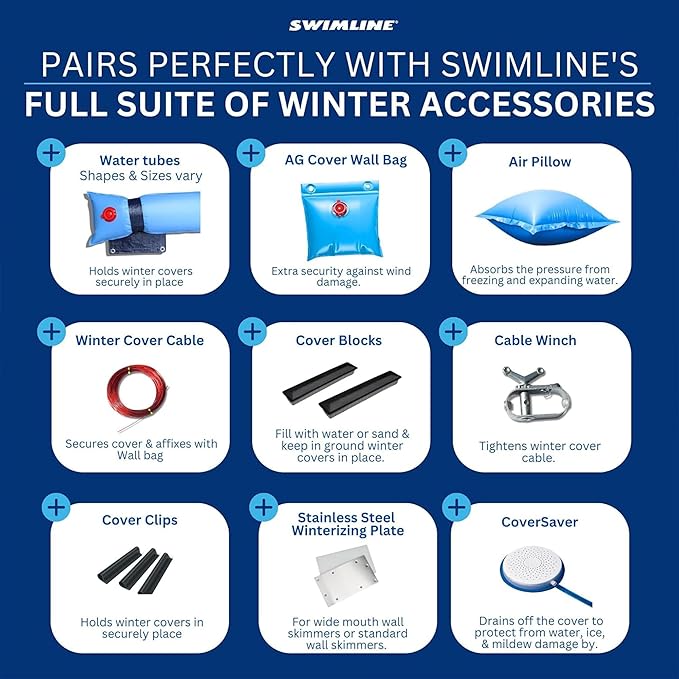SWIMLINE HYDROTOOLS Air Pillow For Above Ground Pools Cover Winterizing | 4 x 8 ft Cushion Swimming Pool Closing Winter Kit | Cold Resistant Ice Equalizer Thick Pool Pillows Accessories | 1148 ACC48