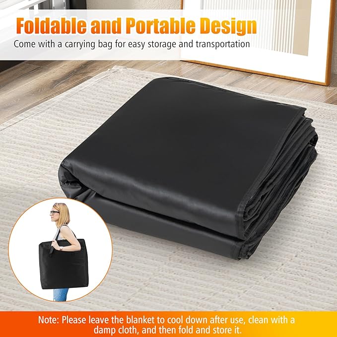 COSTWAY Infrared Sauna Blanket, Portable Full-Body Personal Sauna for Home Use w/Arm Sleeves, Wraps, Carry Bag, 90-180°F Temp Range, 30-90Min Timer, Relaxation & Detoxification, Muscle Tension Relief