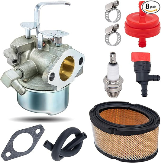 640152 Carburetor for Tecumseh 640152A 640023 640051 640140 640260B HM80 HM90 HM100 8-10 HP Engine Snow Blower Mower 5000w Generator with 33268 Air Filter Spark Plug kit