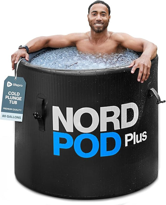 Lifepro NordPod Plus Portable Ice Bath Tub – Cold Plunge Recovery Tub for Athletes, Outdoor/Indoor Use – XL 80-Gallon Capacity with All-Weather Lid – Foldable Ice Pod for Cold Water Therapy