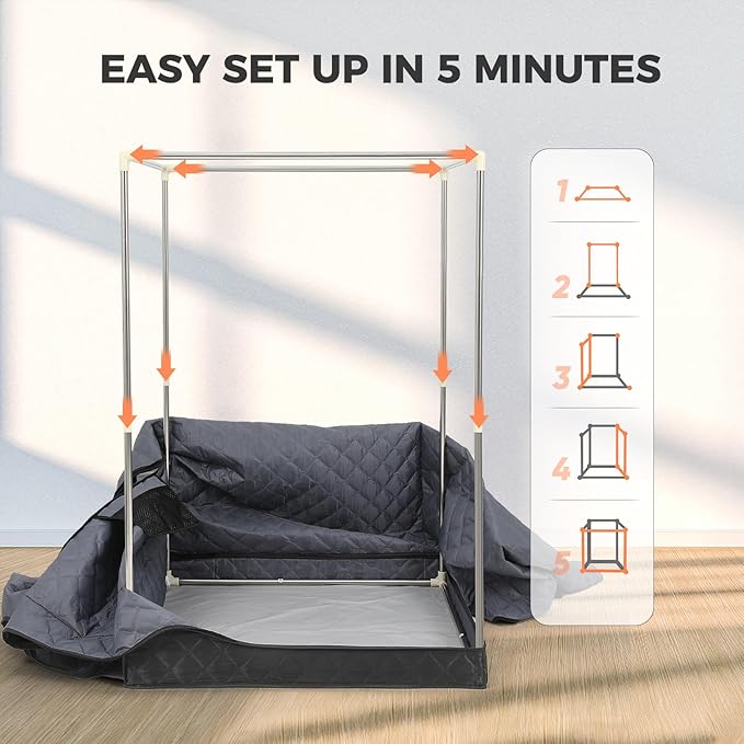 Upgraded Version Portable Sauna for Home Full Body Personal Sauna Steam Sauna Tent at Home Spa with 2.6L 1000W Steam Generator, 90 Minute Timer, Foldable Chair, Remote Control, Sauna Box(Grey)