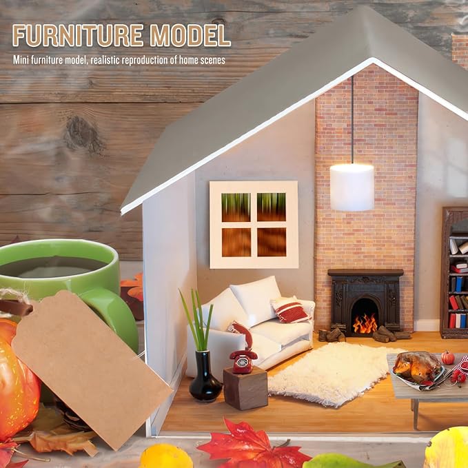 10Pcs Wooden Window for Dollhouse: 2.7 Inch Miniature Frame Mini Furniture Doll House 1:12 Dollhouse Wooden Doors - Miniature Furniture Doll Craft Window Frame Model Decoration
