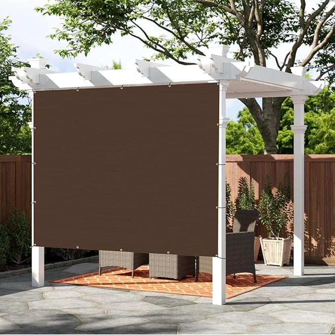 SUNNY GUARD Shade Cloth Custom Size 15x15 FT Sun Shade Screen Fabric Shade Cover Tarp with Grommets for Pergola Backyard Garden, Brown(We Customized)