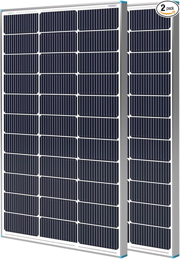200W Solar Panel N-Type 16BB, 2PCS 12V RV Solar Panel 100 Watt, 25% High Efficiency, Monocrystalline PV Module Solar Charger for Roof Boat Camping Van Trailer Cabin Off-Grid Applications