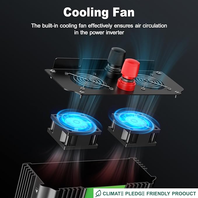 3000W Power Inverter,Peak Power 6000W 12V DC to AC 110V120V,Remote Control with 2AC Outlets and 2.4USB Port,LCD Display for Power Converter,Outdoor Activities,Emergency,Vehicles Truck RV Solar System