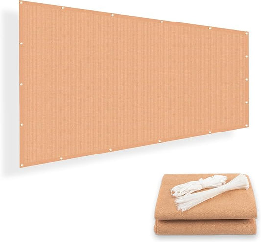 SUNNY GUARD Shade Cloth Custom Size 10x19 FT Sun Shade Screen Fabric Shade Cover Tarp with Grommets for Pergola Backyard Garden, Peach Fuzz(We Customized)
