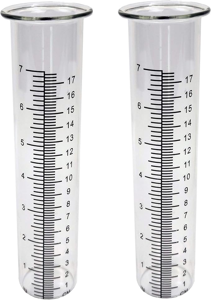 JOYBee 7inch Garden Glass Rain Gauge Replacement Tubes for Yard Garden Outdoor(Pack of 2)